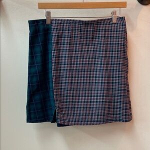 American Eagle Outfitters Asymmetrical Plaid Skirt - Blue and Burgundy NWT
